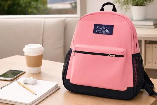 Cute Pink School Backpack for Boys & Girls