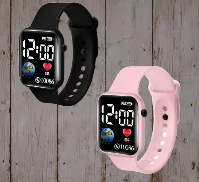 Digital Watch for Men & Women, Pack of 2 (Multicolor)