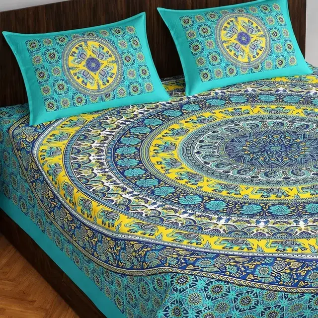 Jaipur Cotton Double Bedsheet Abstract Print 220x254cm