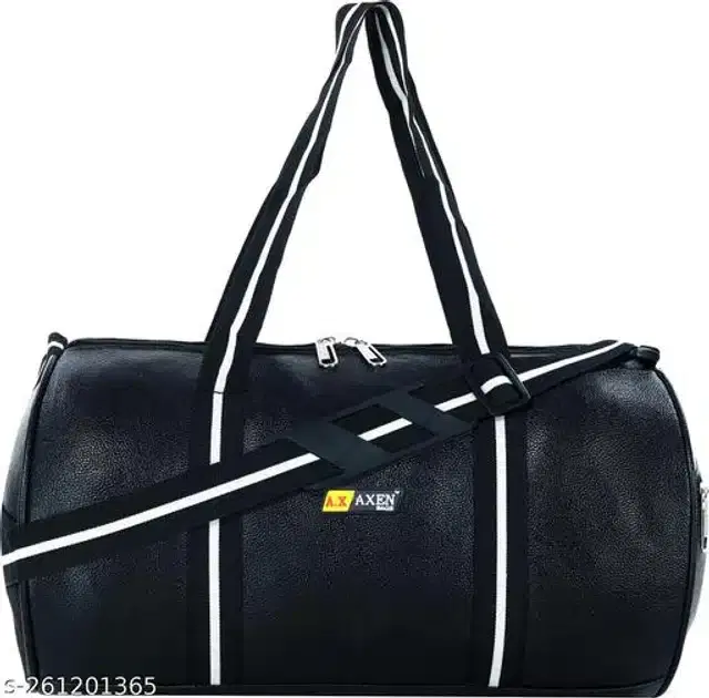 PU Gym Bag for Men & Women, Black