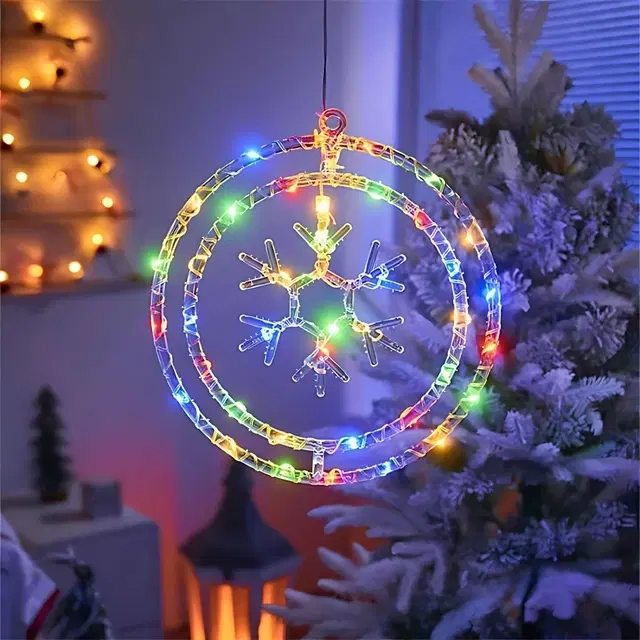 Hanging Snowflake Pendant Light For Decoration, Multicolor