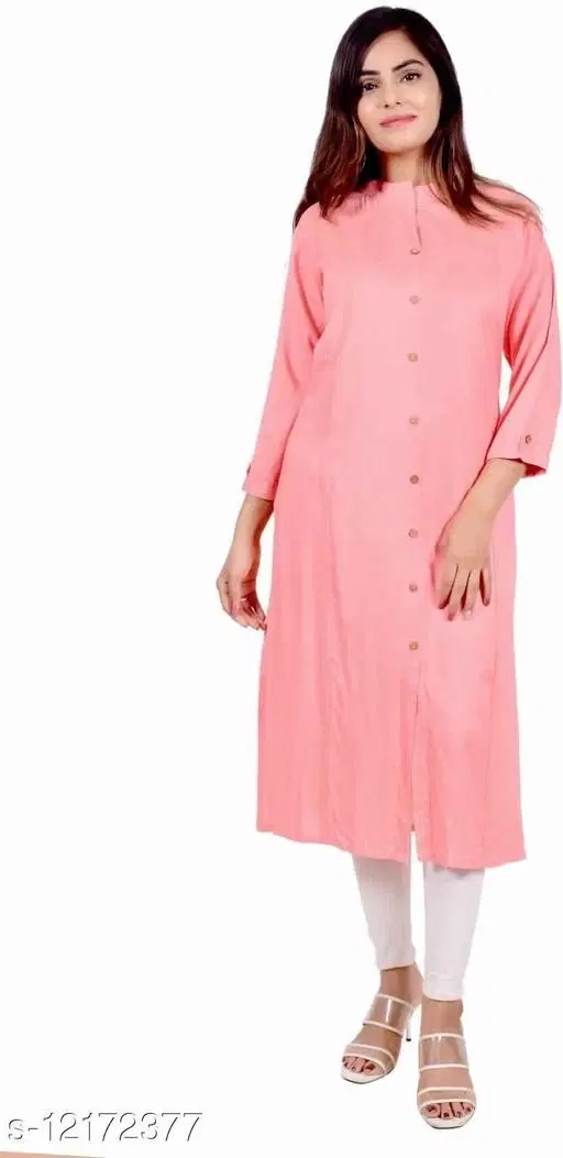 Cotton Kurti For Women, Pink (S)