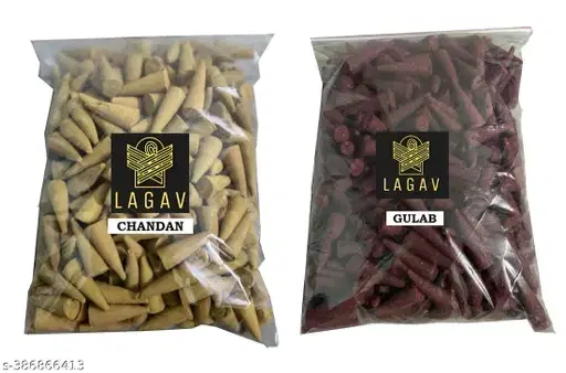 LAGAV Chandan with Rose Incense Dhoop, 240 g, Pack of 2