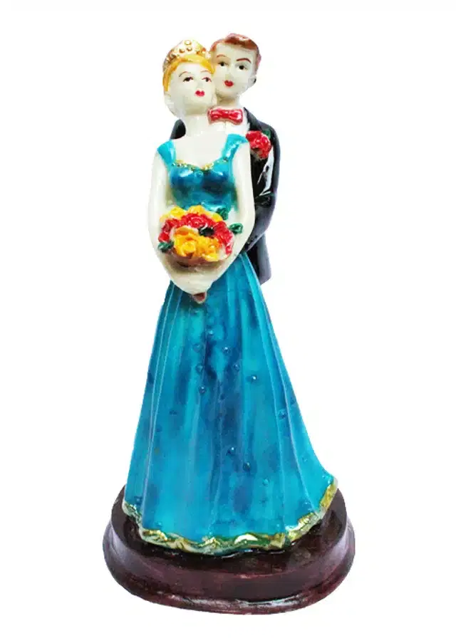 Polyresin Loving Couple Showpiece, Multicolor, 22 cm
