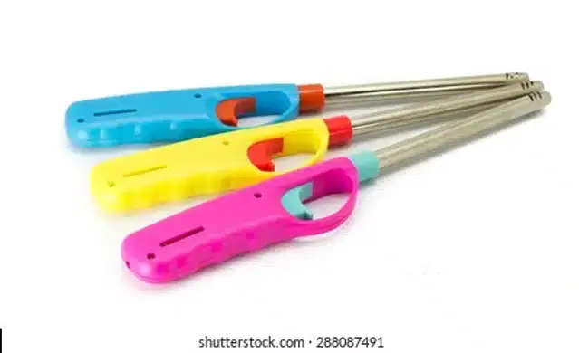 Stainless Steel Refillable Gas Lighter, Multicolor, Pack of 3
