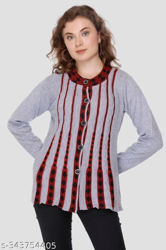 Woolen Sweaters for Women (Grey, M)