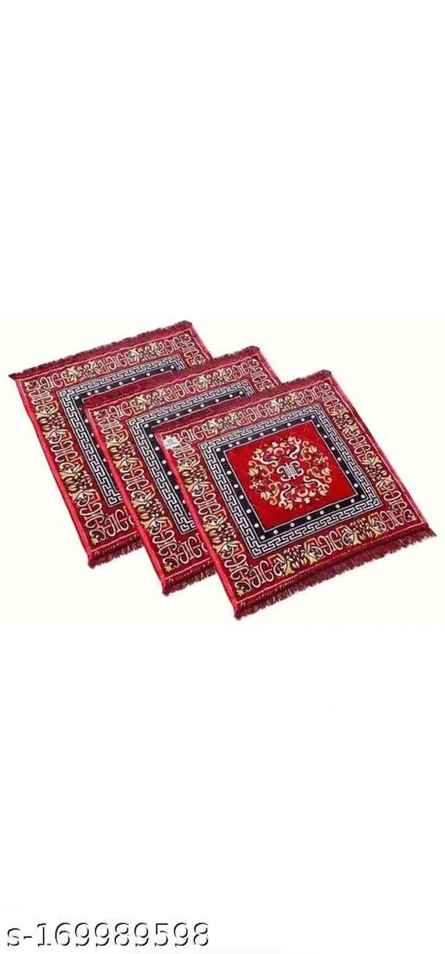 Prayer Mats, Maroon, 20x19x0.5 inches, Pack of 3