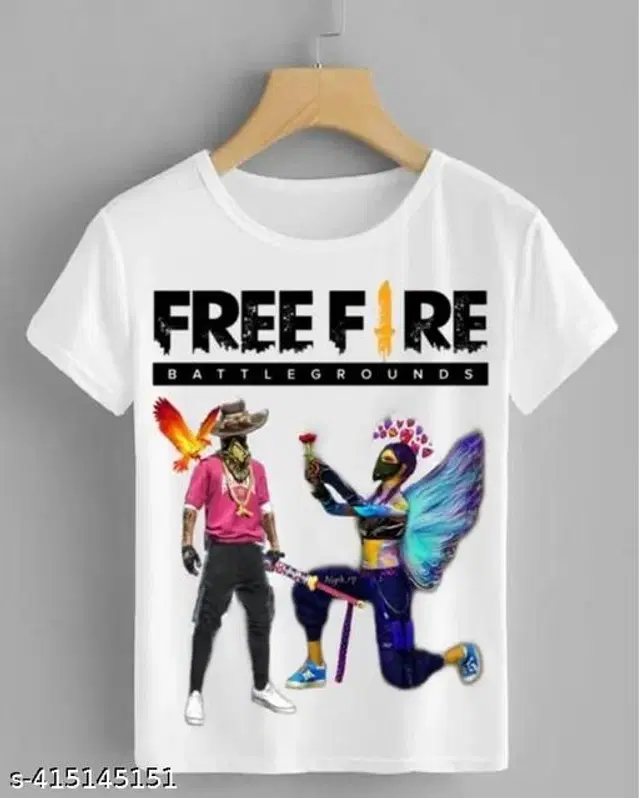 Polyester Round Neck T-Shirt for Boys (White, 2-3 Years)