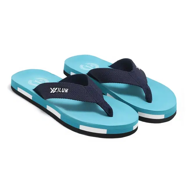 Solid Flip-flops for Men (Blue, 6)