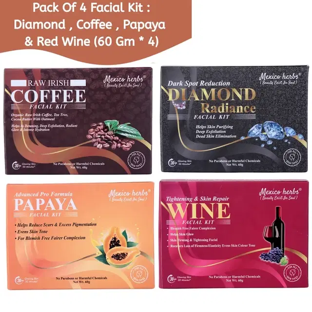 Facial Kits For The Glowy Face, Pack Of 4