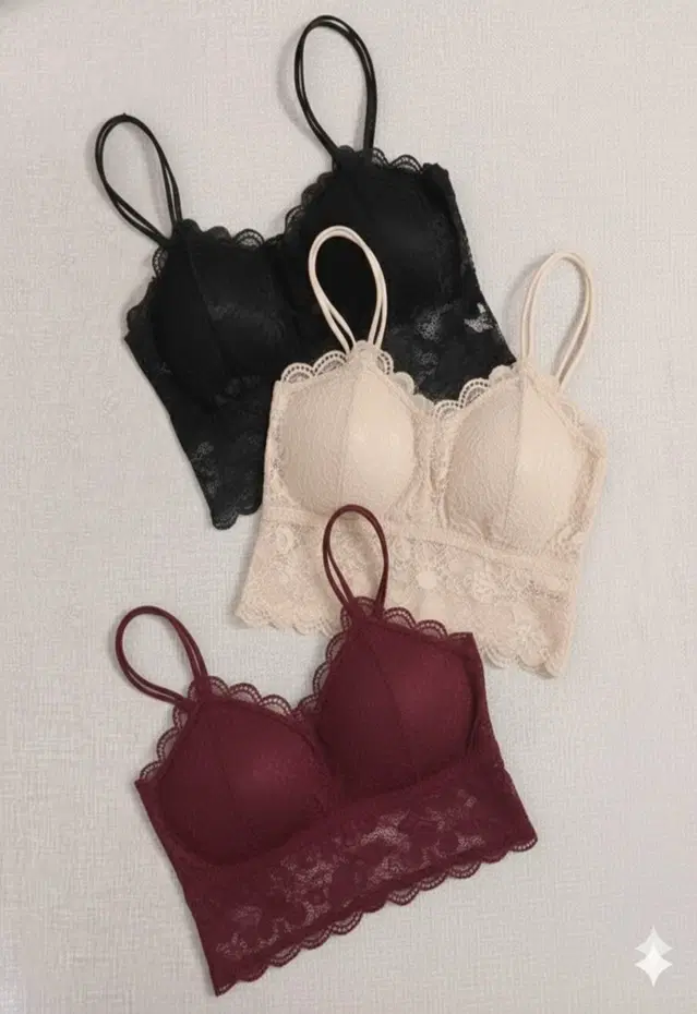 Cotton Solid Padded Bras for Women, Multicolour, Pack of 3 (28)