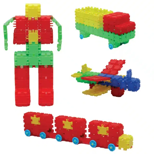 Plastic Educational Creative 100 Pcs Building Blocks Toy Set for Kids, Multicolor