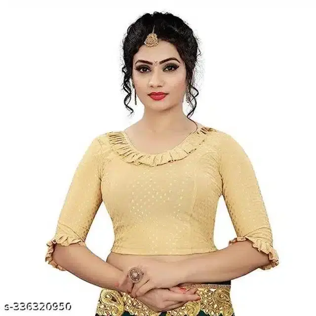 Three-Quarter Sleeves Blouse for Women (Golden, 28)