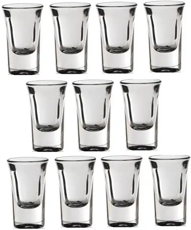 Liquor cum Cocktail Glasses, Transparent, 30 ml, Pack of 11