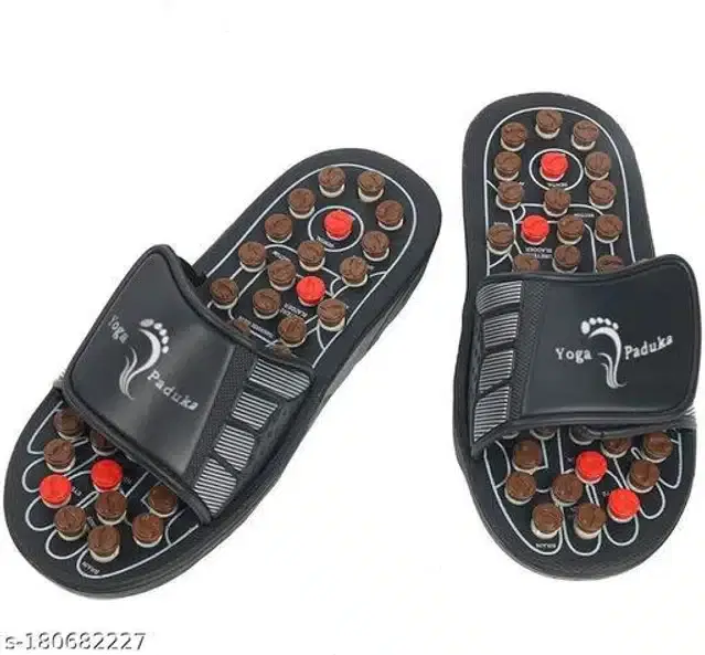 Acupressure Massager Slipper, Black, 5