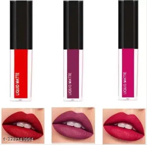 Liquid Lipstick for Women, Multicolor, Pack of 3