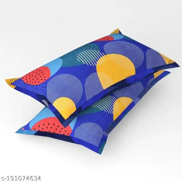 Cotton Pillow Covers, Multicolor, 17x27 inches, Pack of 2