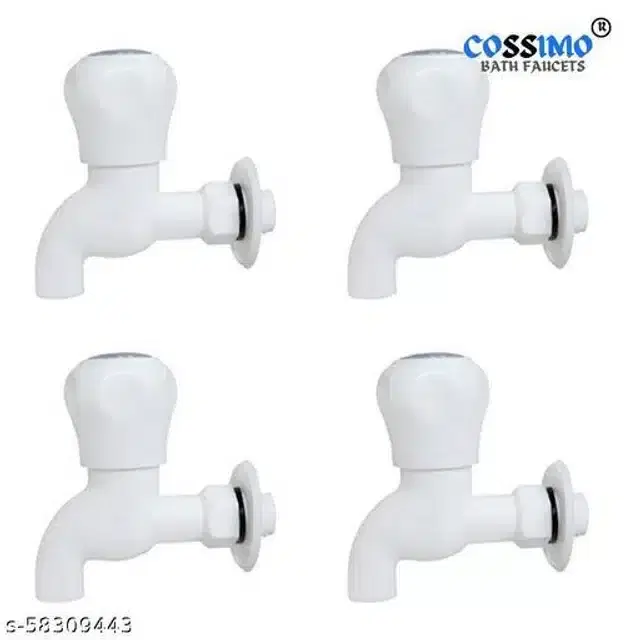 Bathroom Tap, White, Pack Of 4