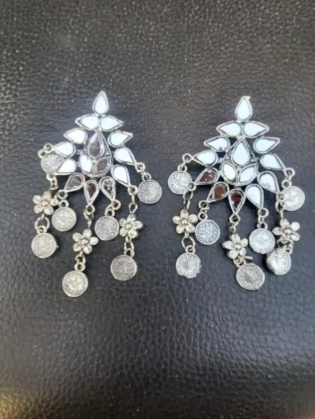 Fancy Earring for Women, Set of 1 (Silver)