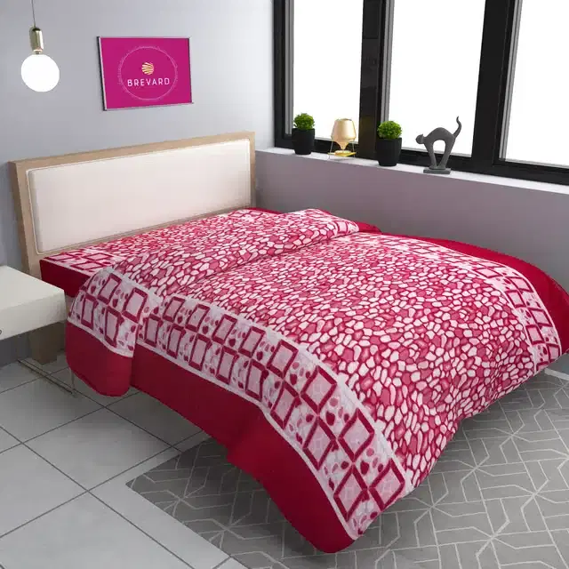 Woolen Printed Single Bed Duvet Cover, Red, 70x90 Inches