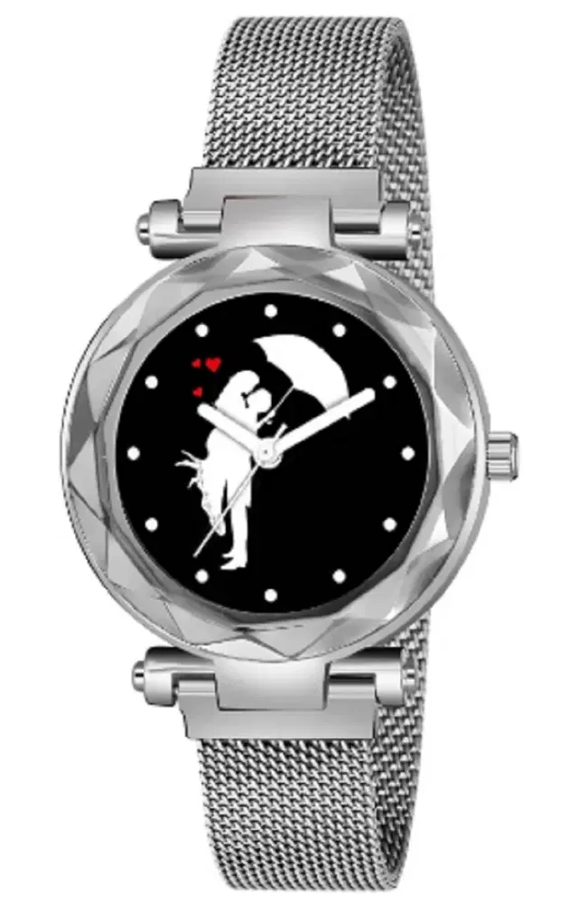 Analog Watch for Women & Girls (Silver)