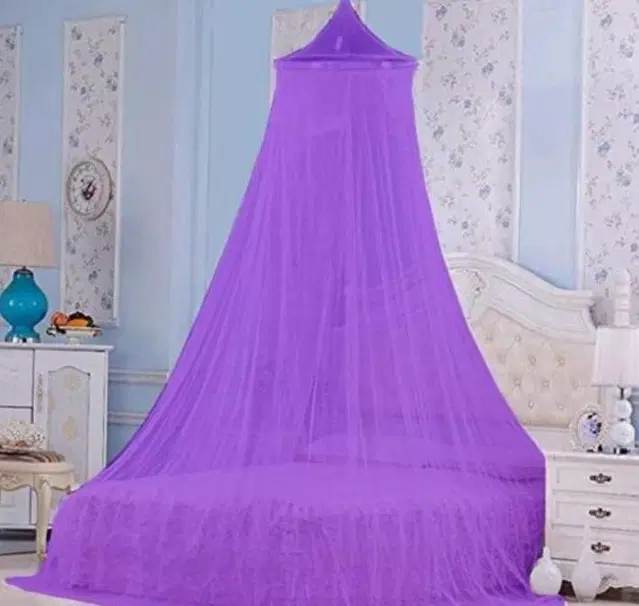 Polyester Round Mosquito Net, Purple, 7x7 Feet