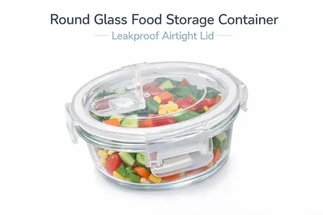 Glass Borosilicate Round Lunch Box 400 ML