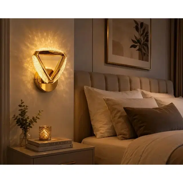Triangle Crystal Wall Light For Living Room, Bedroom & Hallway Decor