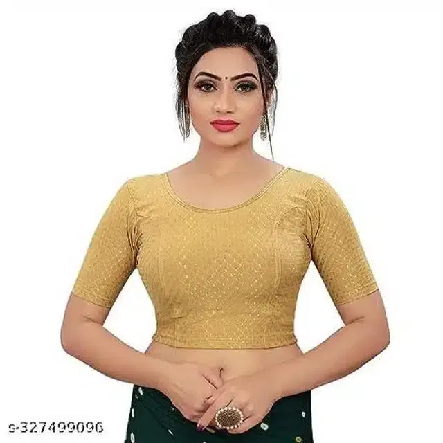 Half Sleeves Blouse for Women (Golden, 26)