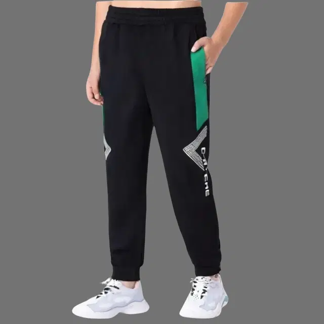 Cotton Blend Trackpants for Boys (Black, 7-8 Years)