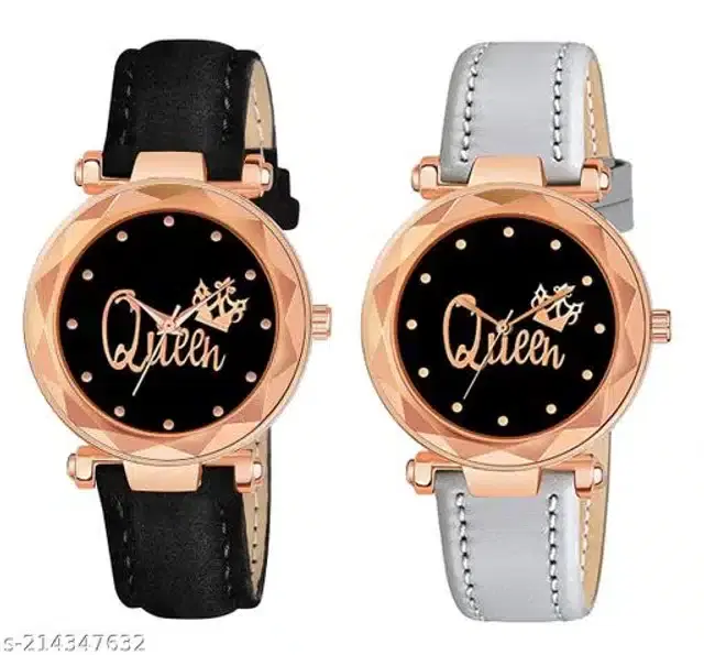 Analog Watch for Women, Pack of 2 (Multicolor)