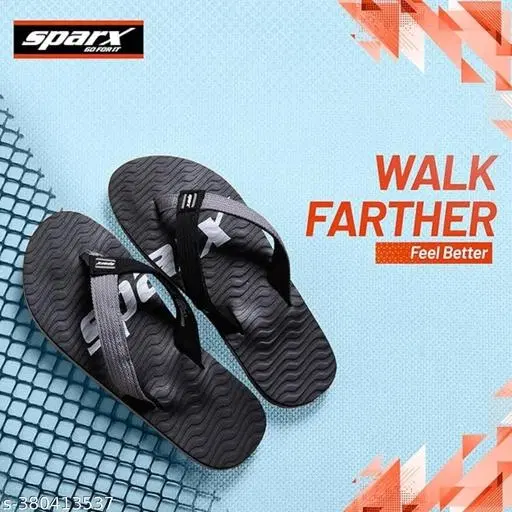 Sparx Flip-flops (Grey, 9) Pack of 2