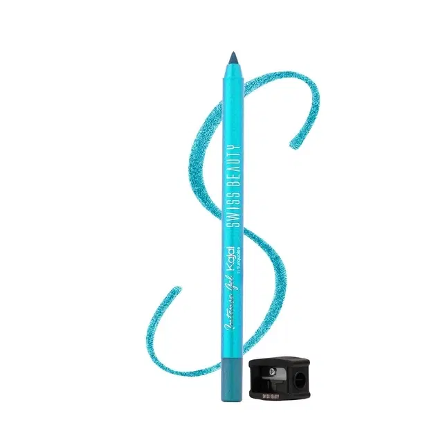 Swiss Beauty Intense Gel Kajal With Sharpener, Shade- Turquoise, 1.2 g