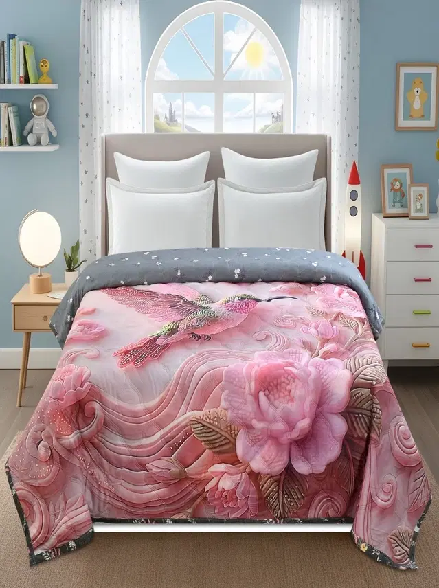 Homitecture 220 GSM Microfiber Reversible AC Comforter/Blanket for Winter/Quilt/Duvets for Double Bed Size(230X250 cm)