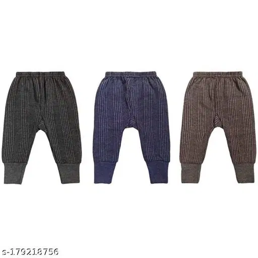 Woolen Thermal Bottomwear for Kids, Pack of 3 (Multicolor, 18-24 Months)