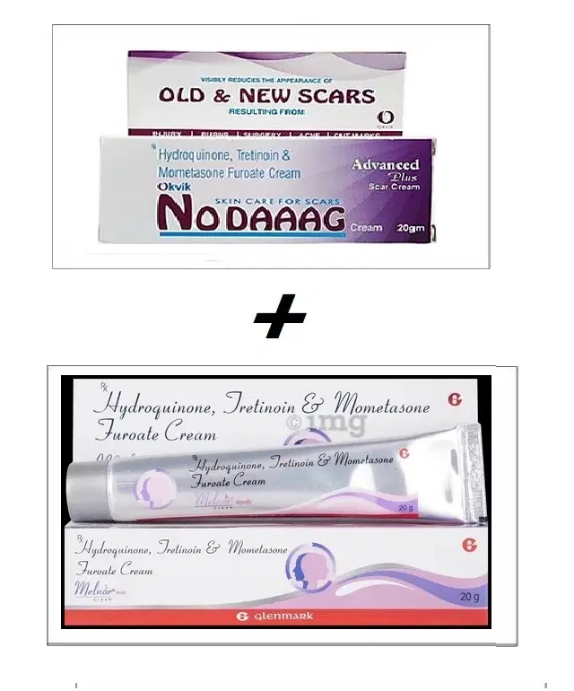 Combo of No Daag & Glenmark Melnor Face Creams, 20 g, Set of 2