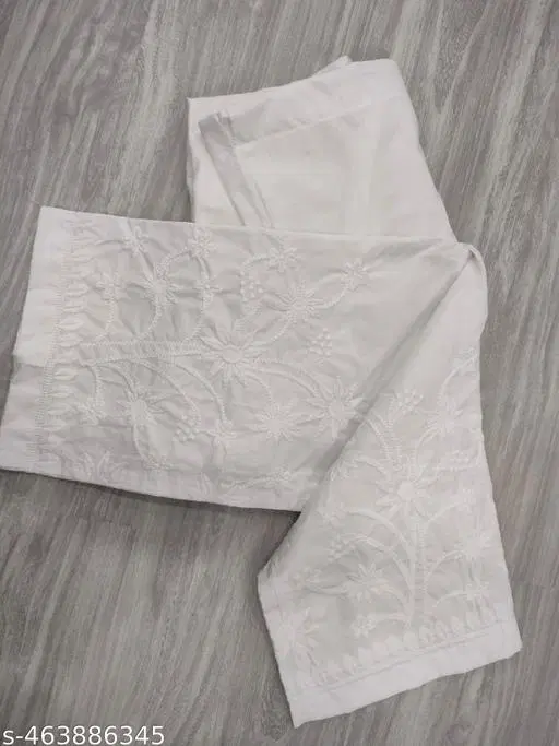 Cotton Solid Pant for Women, White (S)