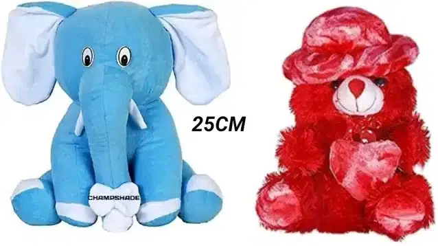 Stuffed Toys for Kids, Multicolor, Set of 2