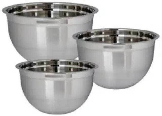 Stainless Steel Bowl Set, Silver, Pack of 3