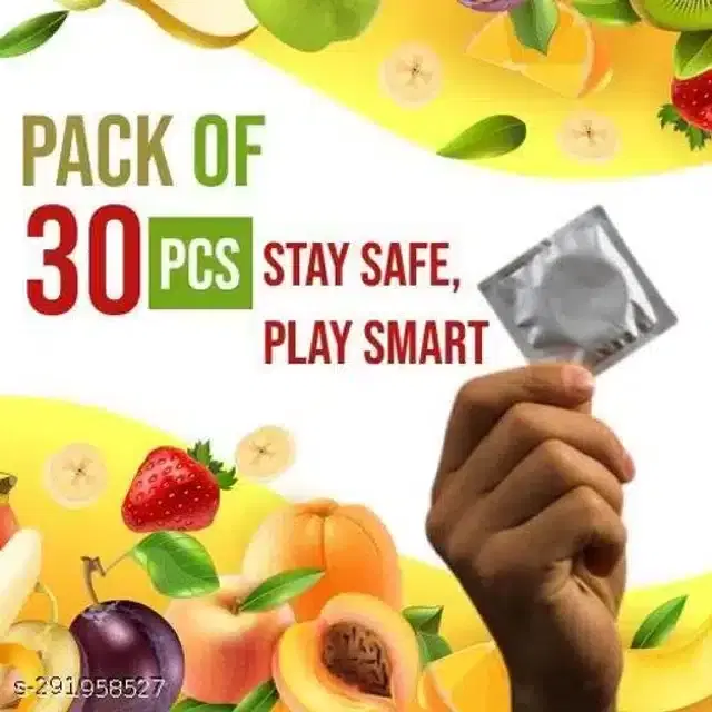 Xebok Mix Fruits Flavoured Extra Dotted Condoms, Pack of 30
