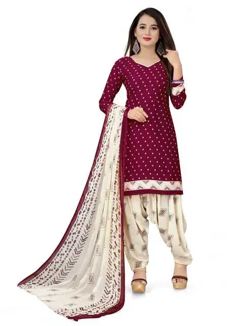 Sharda Creation Women's Dress Material (Maroon) (SC31)