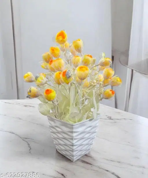 Plastic Artificial Flower With Pot,Multicolour
