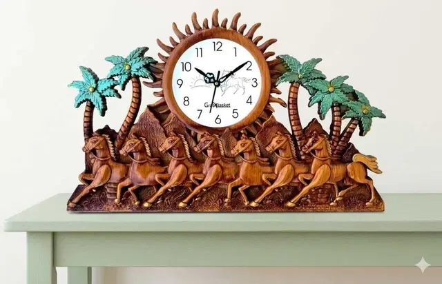 Kc Arts Seven Horses Wall Clock
