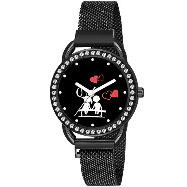 Analog Watch for Girls (Black)
