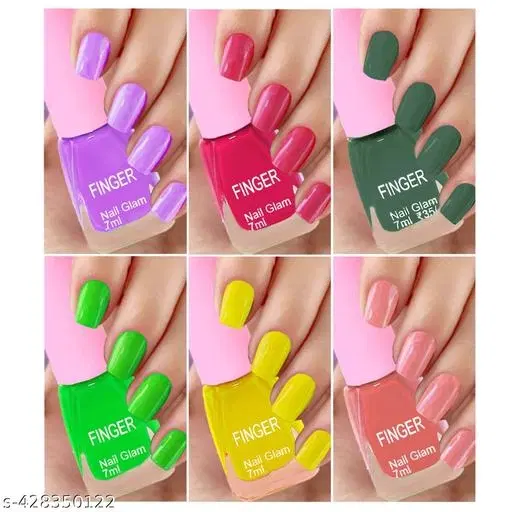 Finger Nail Polish 6 Pc Combo