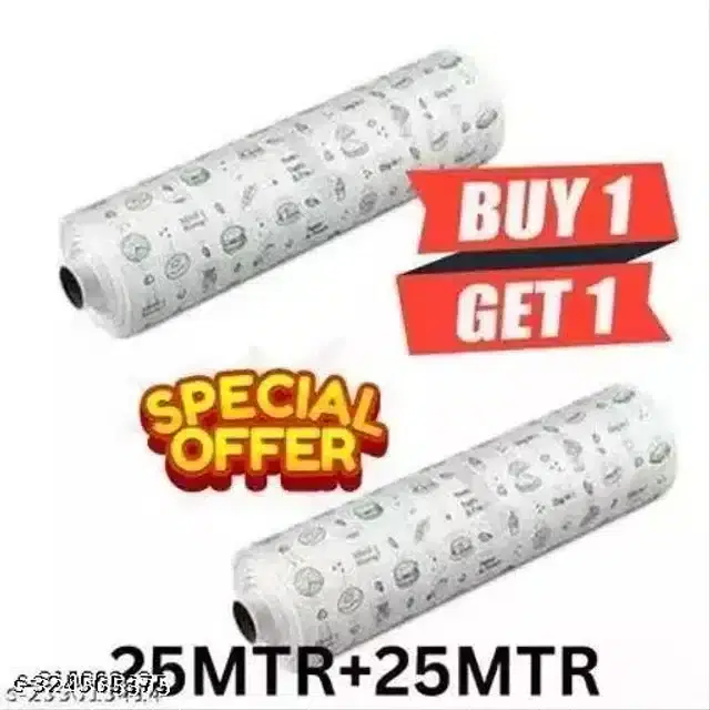 Food Wrapping Butter Paper Roll, Pack of 2, 25 m
