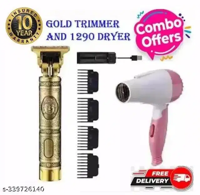 Buddha Trimmer with Hair Dryer, Multicolor, Set of 2