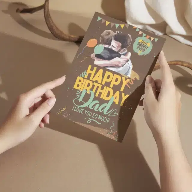 Birthday Greeting Card for Father, Multicolor