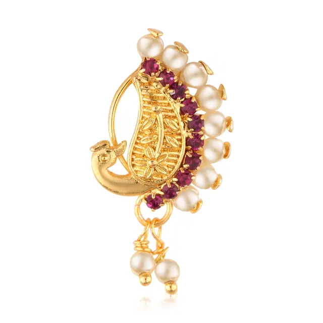 Designer Gold Plated Nosepin for Women (Gold)