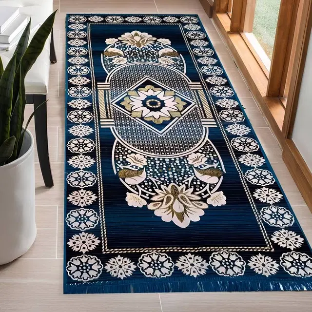 Alaqsa Abstract Classy Bed runner 30x84inch Blue Pack of 1